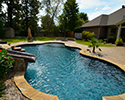 Freeform Custom Swimming Pool With Slide by Conway Pool Builders