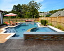 Geometric Gunite Swimming Pool With Spa | North Little Rock