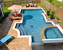 Geometric Gunite Swimming Pool With Spa | North Little Rock