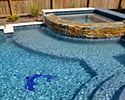 Geometric Gunite Swimming Pool With Spa | North Little Rock