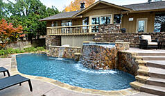 Custom pool with waterfall