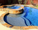 pool and spa with tanning reef