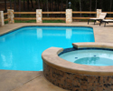 Rectangular pool with raised spa | Arkansas
