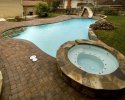 Pool with Spa, Waterfall and Slide